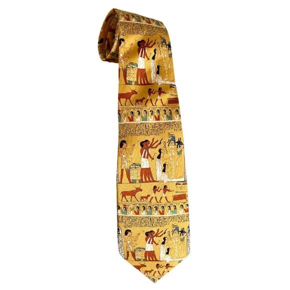 The British Museum London 100% Silk Mens Neck Tie Egyptian Theme Classic 59'' - Picture 1 of 9